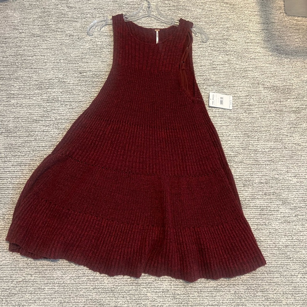 Free People Rich Burgundy Mini Dress NWT